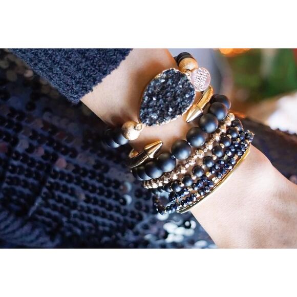 RETAIL $45 Kinsley Armelle Eternity Collection Coal Onyx Bracelet*BRAND NEW - Picture 2 of 2